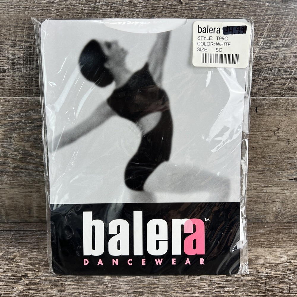 New Balera Dancewear T99C Ballet White Girls Small Child SC Dance Footed Tights